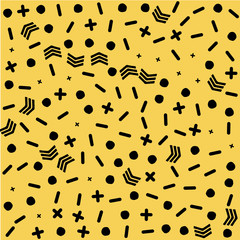 Abstract geometric pattern in retro memphis style.