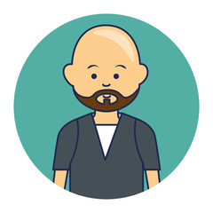 young man ethnicity avatar character vector illustration design