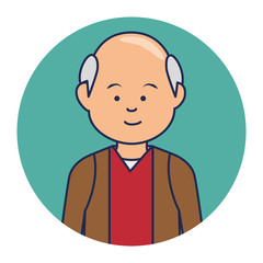 old man ethnicity avatar character vector illustration design