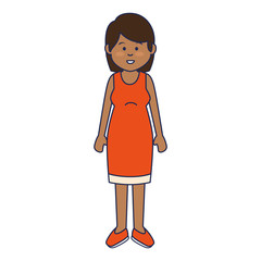 cute woman ethnicity character vector illustration design