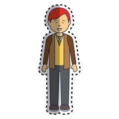 young man ethnicity avatar character vector illustration design