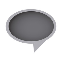 grayscale round chat bubble icon, vector illustration design