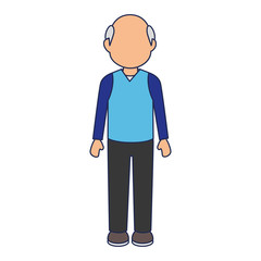 old man ethnicity avatar character vector illustration design