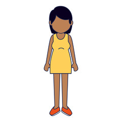 cute woman ethnicity character vector illustration design