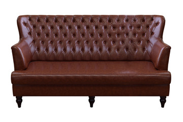 Brown luxury leather sofa.