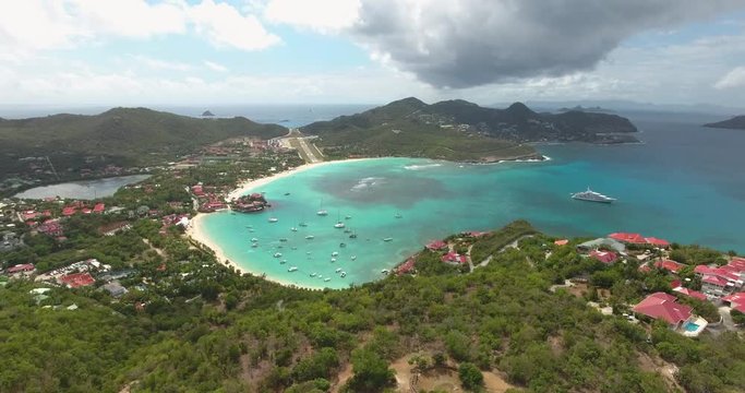 Aerial beautiful view Caribbean Sea inspirational freedom holidays 