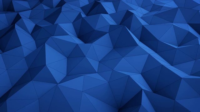 Waving blue polygonal surface on loop