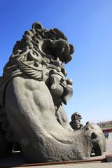 The copper lion sculpture