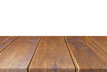 Wood table isolated on white background