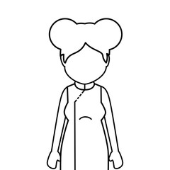 asian cute woman ethnicity character vector illustration design