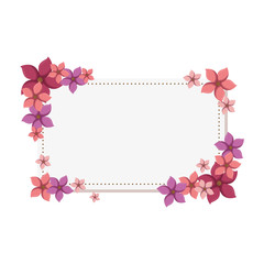 cute floral frame decorative vector illustration design