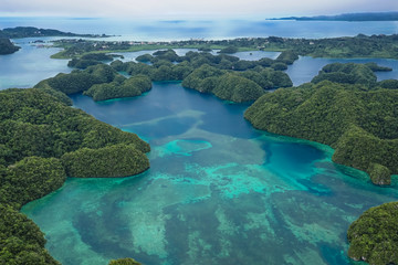 Fototapeta na wymiar Palau viewed from the sky