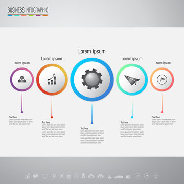 Infographics design template with icons set