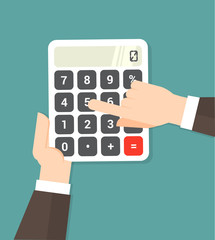 hand using a calculator