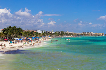 sunny day on Playa del Carmen, Mexico