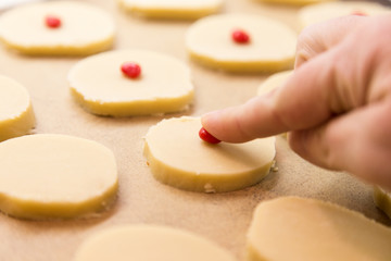 baking Christmas shortbread cookies