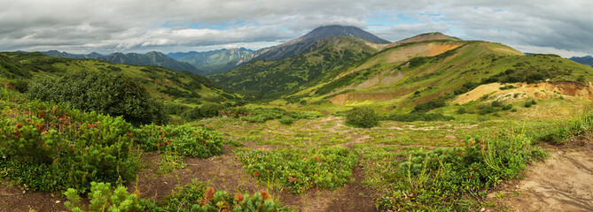 Beautiful summer panorama of Vilyuchinsky pass