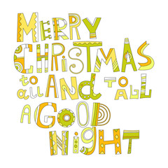 Christmas greetings. Decorative lettering for holiday cards. Vector illustration