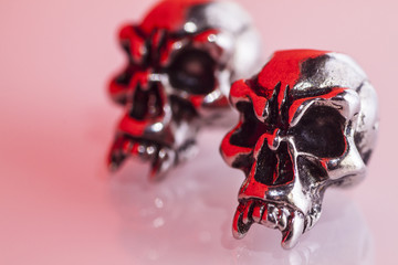 metal skull on a white background - 140731757