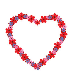 heart cute floral frame decorative vector illustration design