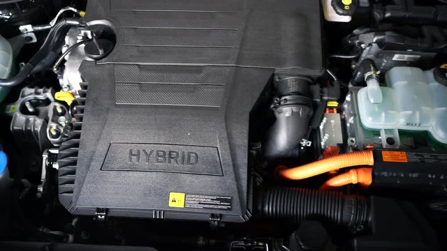 Car hybrid engine detail