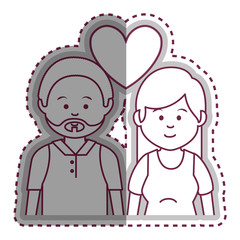 Obraz na płótnie Canvas cute lovers couple ethnicity vector illustration design
