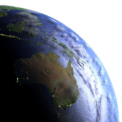 Australia on realistic model of Earth
