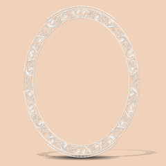 carved vintage frame made of paper with shadow