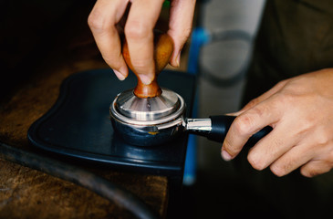 Coffee making process.