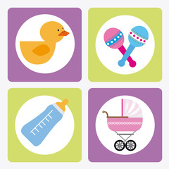 Baby shower design over white background, vector illustration