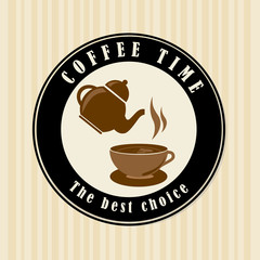 Coffee design over beige background, vector illustration