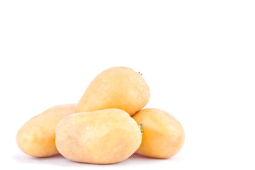  potatoes tubers on white background healthy potato Vegetable food isolated
