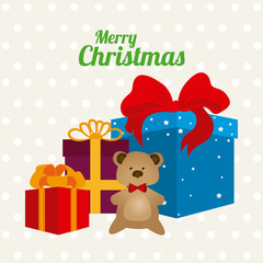 Naklejka premium Merry christmas design over white background, vector illustration