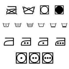 Laundry icon set. Vector art.
