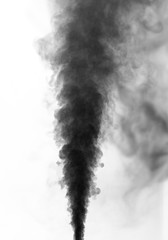 Black smoke on white background