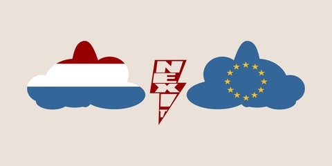 Image relative to politic situation between Netherlands and European Union. Politic process named as Nexit