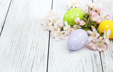 Easter eggs and apple blossom