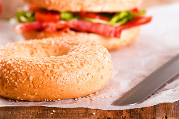 Sesame bagels.