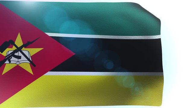 Flag of Mozambique waving in the wind