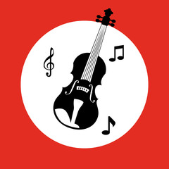 Music design over red background, vector illustration
