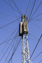 Electric Pole Under Blue Sky