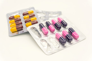 capsule pills isolated on white