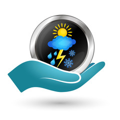 Symbol of weather in hand