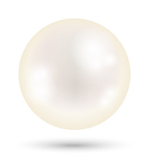 a white bright pearl on a white background