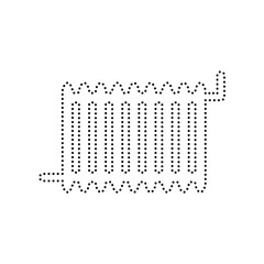 Radiator sign. Vector. Black dotted icon on white background. Isolated.