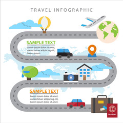 Colourful Travel Infographic Elements and Transportation The Concept For Business and Presentations Design Flat Style