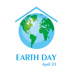 Earth day. A poster with a picture of the planet.