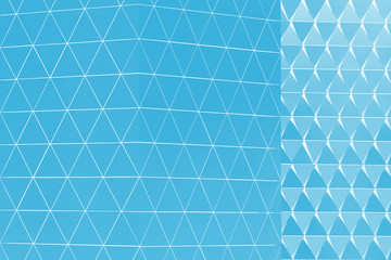 Fototapeta premium Abstract architectural 3d illustration of blue triangles