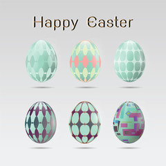 Set of six easter eggs
