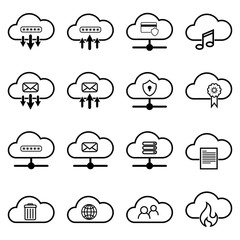 Set with cloud icons
